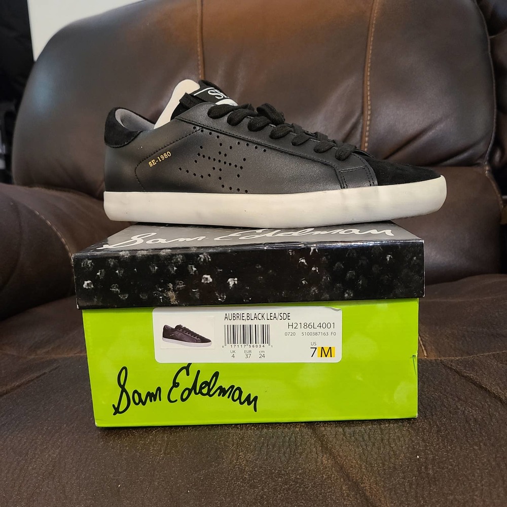 COPY - Sam Edelman Women's Aubrie Sneaker Black 7 Medium